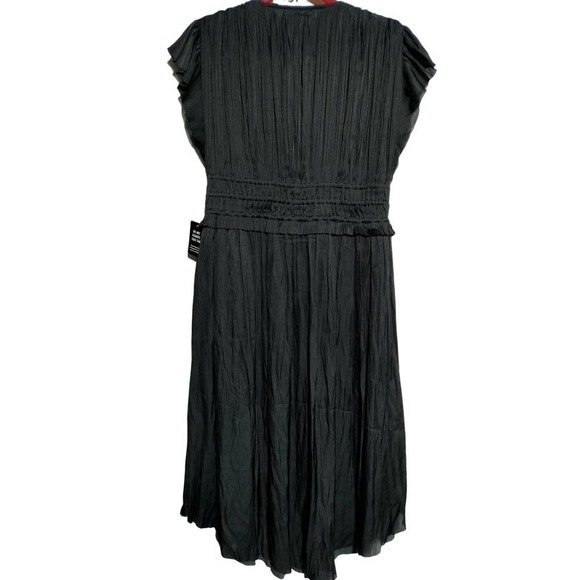Express NWT black sleeveless maxi dress low cleavage raw hem size Medium - Picture 6 of 10